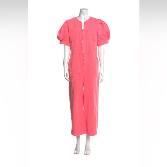 Sea New York Womens  Short Sleeve Jumpsuit Overalls Size 4 V-Neck Pink Coral - Picture 1 of 9